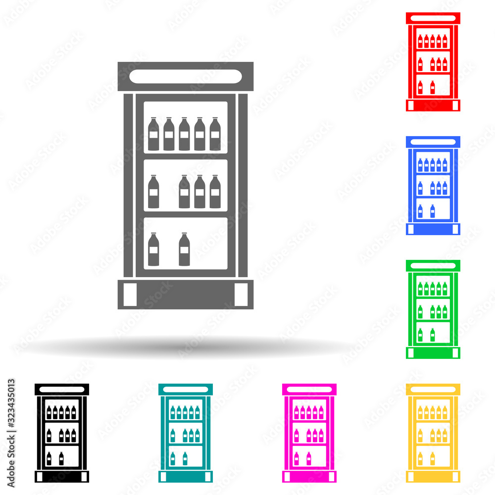 show-window with drinks multi color style icon. Simple glyph, flat vector of market icons for ui and ux, website or mobile application show-window with drinks multi color style icon. Simple glyph, flat vector of market icons for ui and ux, website or mobile application