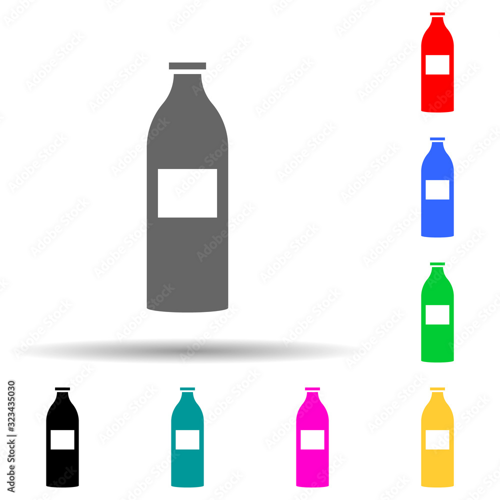 milk in a bottle multi color style icon. Simple glyph, flat vector of market icons for ui and ux, website or mobile application milk in a bottle multi color style icon. Simple glyph, flat vector of market icons for ui and ux, website or mobile application