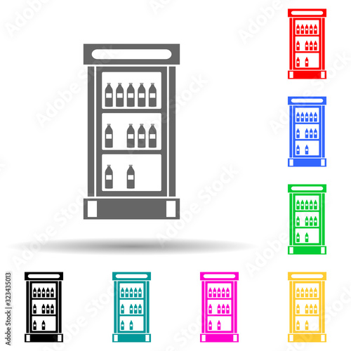 Fototapeta Naklejka Na Ścianę i Meble -  show-window with drinks multi color style icon. Simple glyph, flat vector of market icons for ui and ux, website or mobile application