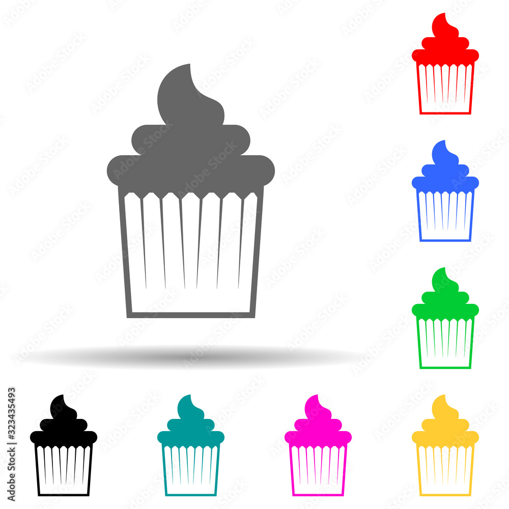 cake multi color style icon. Simple glyph, flat vector of market icons for ui and ux, website or mobile application