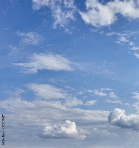Fototapeta Naklejka Na Ścianę i Meble -  blue sky background with white clouds. Cloudscape texture