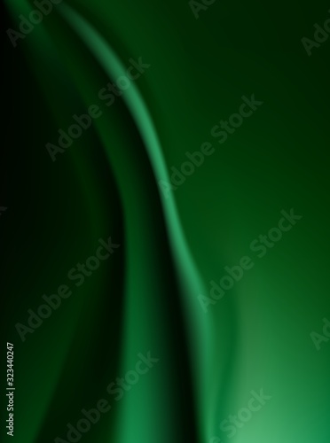 Silk emerald drape for Wallpaper. Green natural background with soft folds