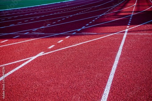 Red running track for running sport