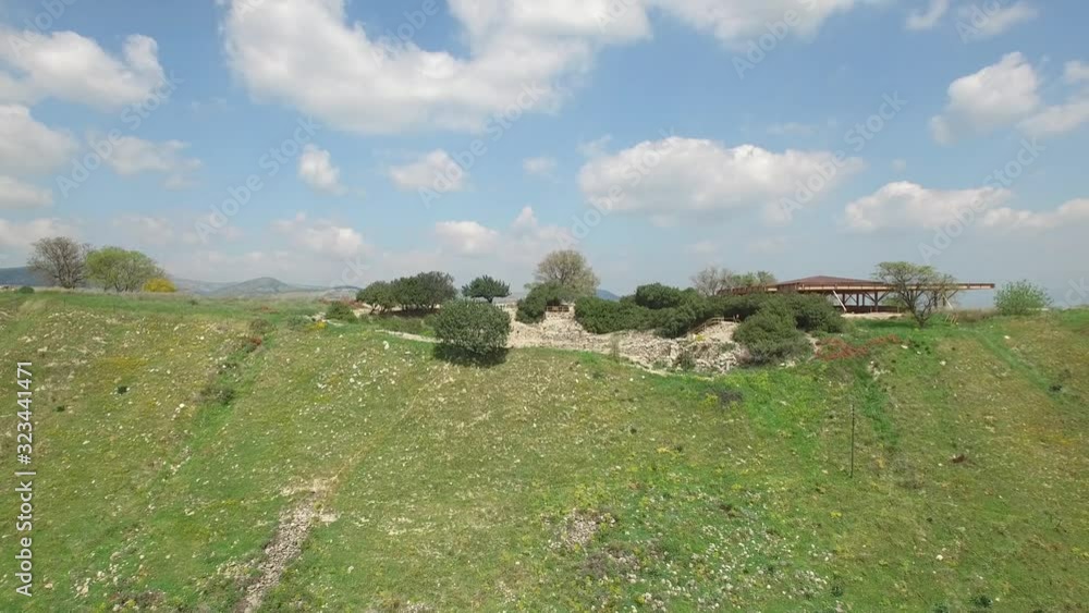 Aerial of Water system ruins at Tel Hazor National Park. Israel. DJI-0002-08 Aerial of Water system ruins at Tel Hazor National Park. Israel. DJI-0002-08