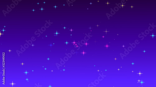Fototapeta Naklejka Na Ścianę i Meble -  Christmas colorful starry on blue purple gradient background.