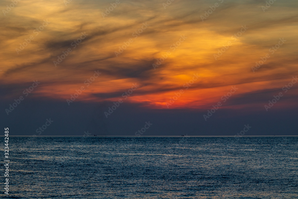 sunset over sea in Thailand