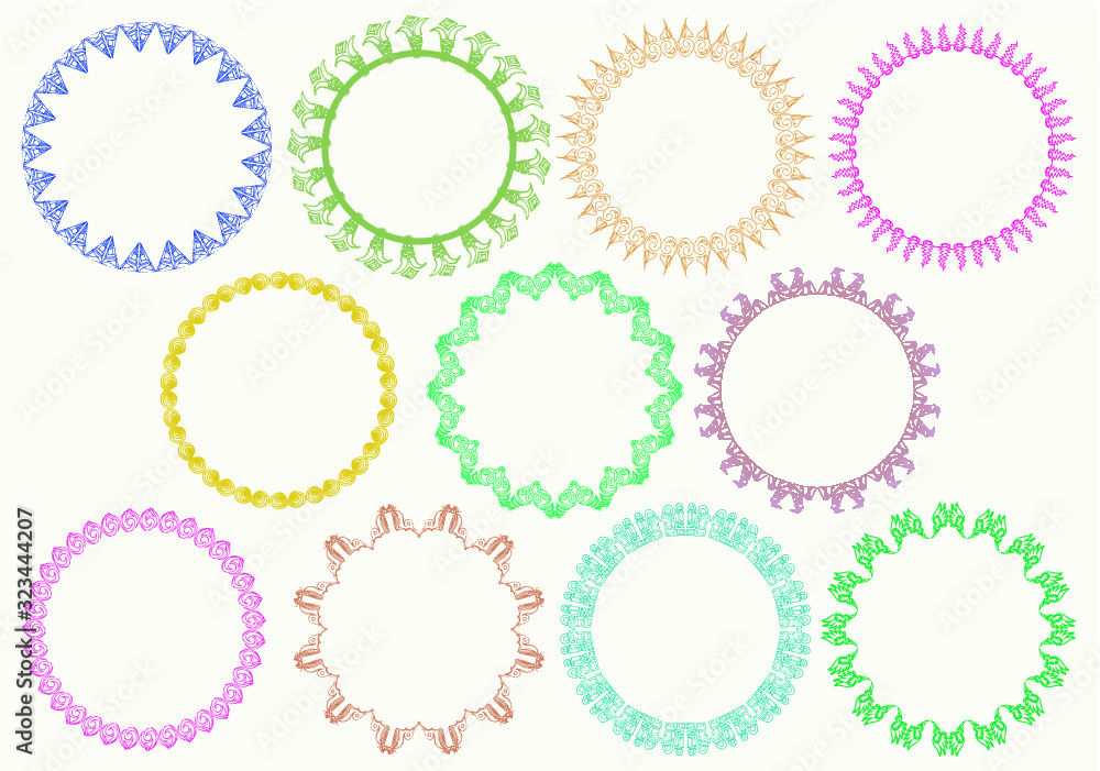 set of circles element design isolated on white set of circles element design isolated on white