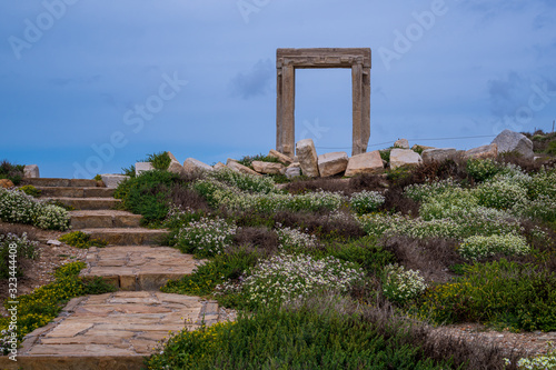 фотография Portara in Spring with Wildflowers, Naxos, Greece