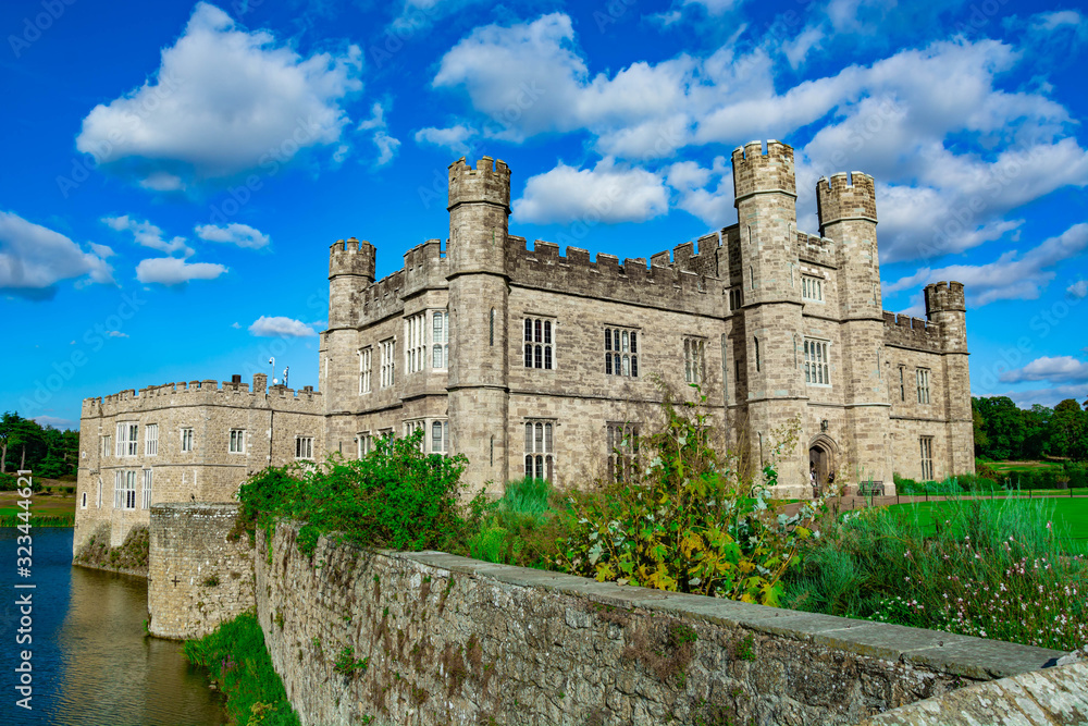 The majestic Leeds castle situated in the Kent region of England.
