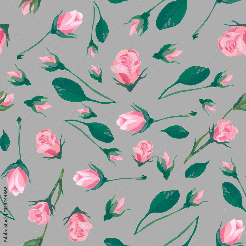 Light floral seamless pattern of little roses. Design for fabric, textile, weddings, packaging, flower shop, website, floristry. Light floral seamless pattern of little roses. Design for fabric, textile, weddings, packaging, flower shop, website, floristry.