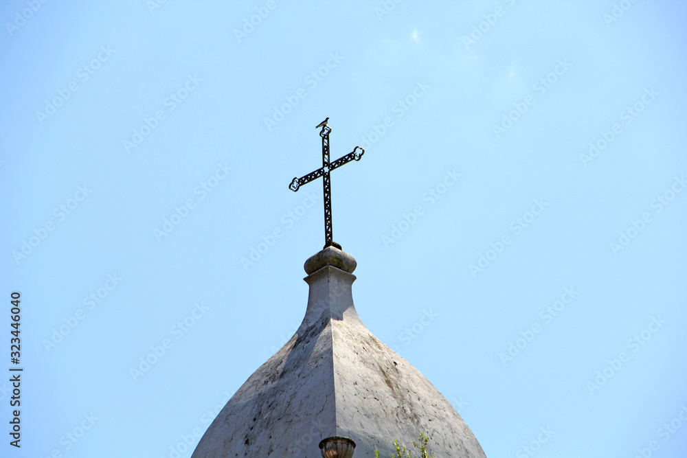 Cross on church tower