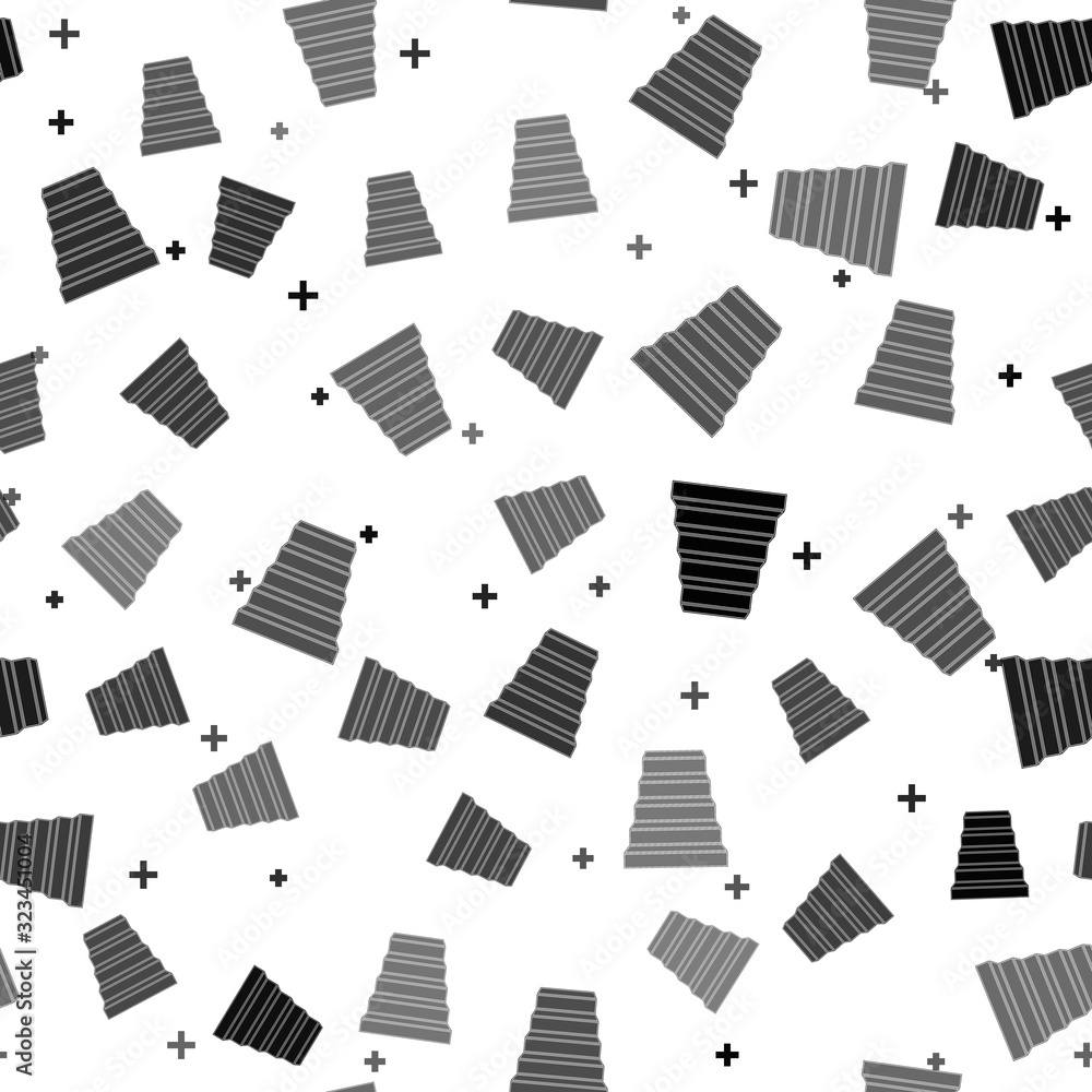 Black Staircase icon isolated seamless pattern on white background. Vector Illustration Black Staircase icon isolated seamless pattern on white background. Vector Illustration
