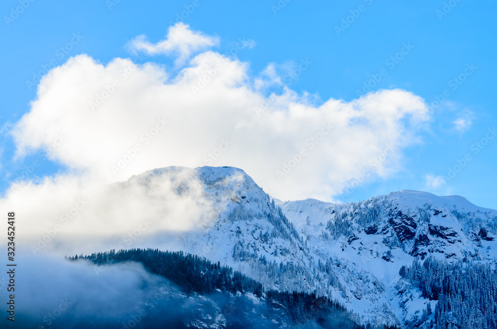 Rocky Mountains. Coastal Mountains. Omega Mountain in Brackendale Eagles Provincial Park. British Columbia. Canada.