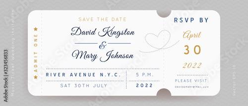 Movie Wedding Ticket Vector