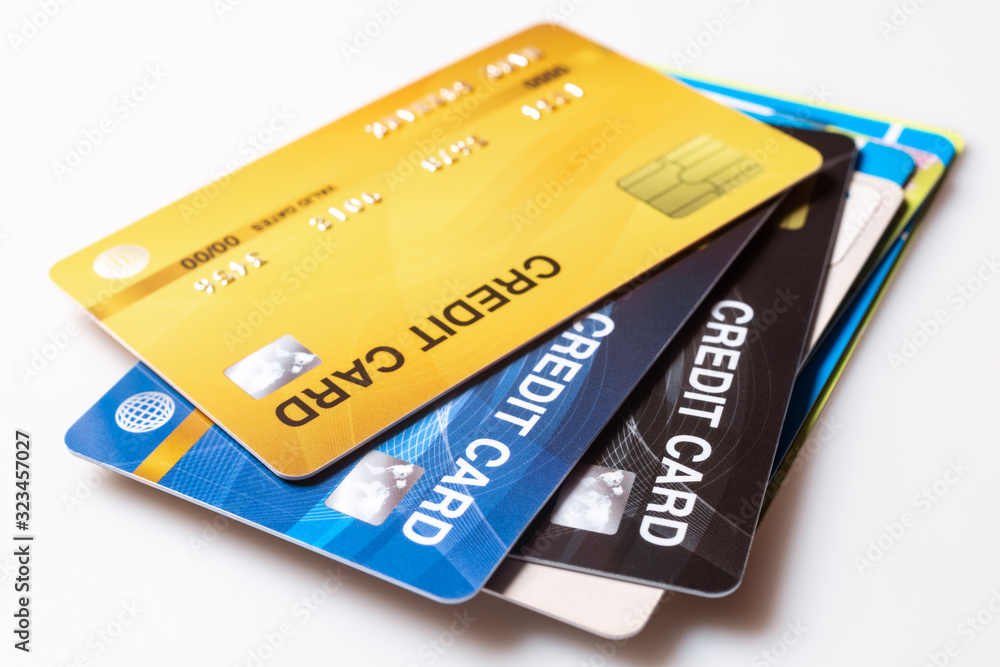 credit cards mockup on white background. credit cards mockup on white background.