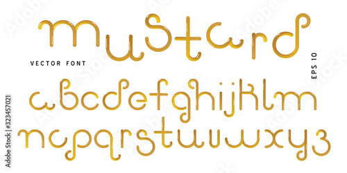 3D honey mustard alphabet set