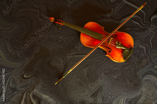 violine, geige, bogen, hölzern, musikinstrument, braun, schwarz, musik, conzert, klang, sound, equipment, hobby, beruf, geigenschnecke, saite, streichinstrument, hintergrund, grau, klassik, streichen, photo