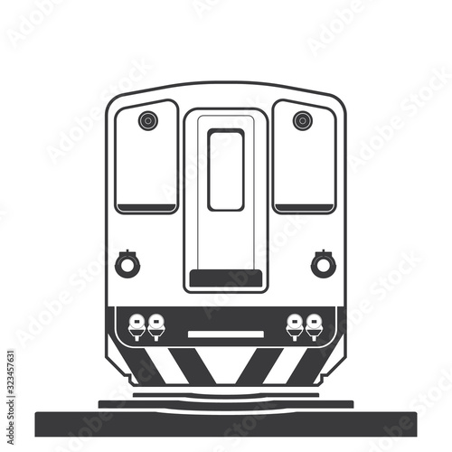 Simple graphic train vector drawing
