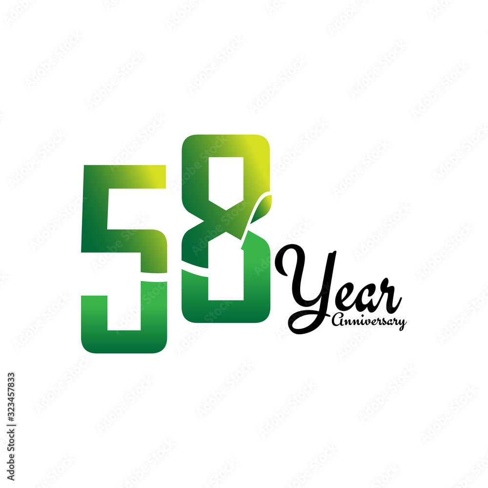 58 Years Anniversary Celebration Logo Vector Template Design Illustration 58 Years Anniversary Celebration Logo Vector Template Design Illustration