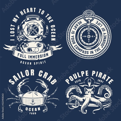 Vintage nautical emblems