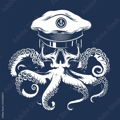 Vintage marine monochrome concept