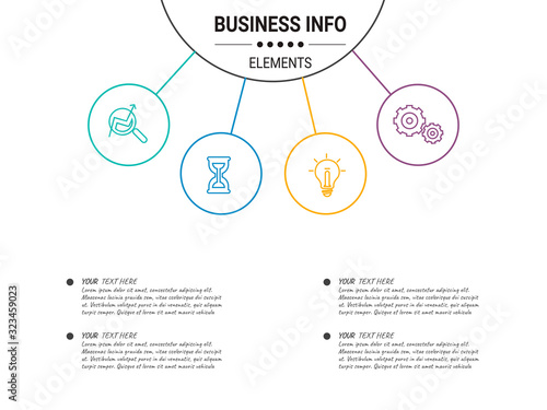 Presentation business infographic template with 3, 4, 5, 6 options. Vector illustration.