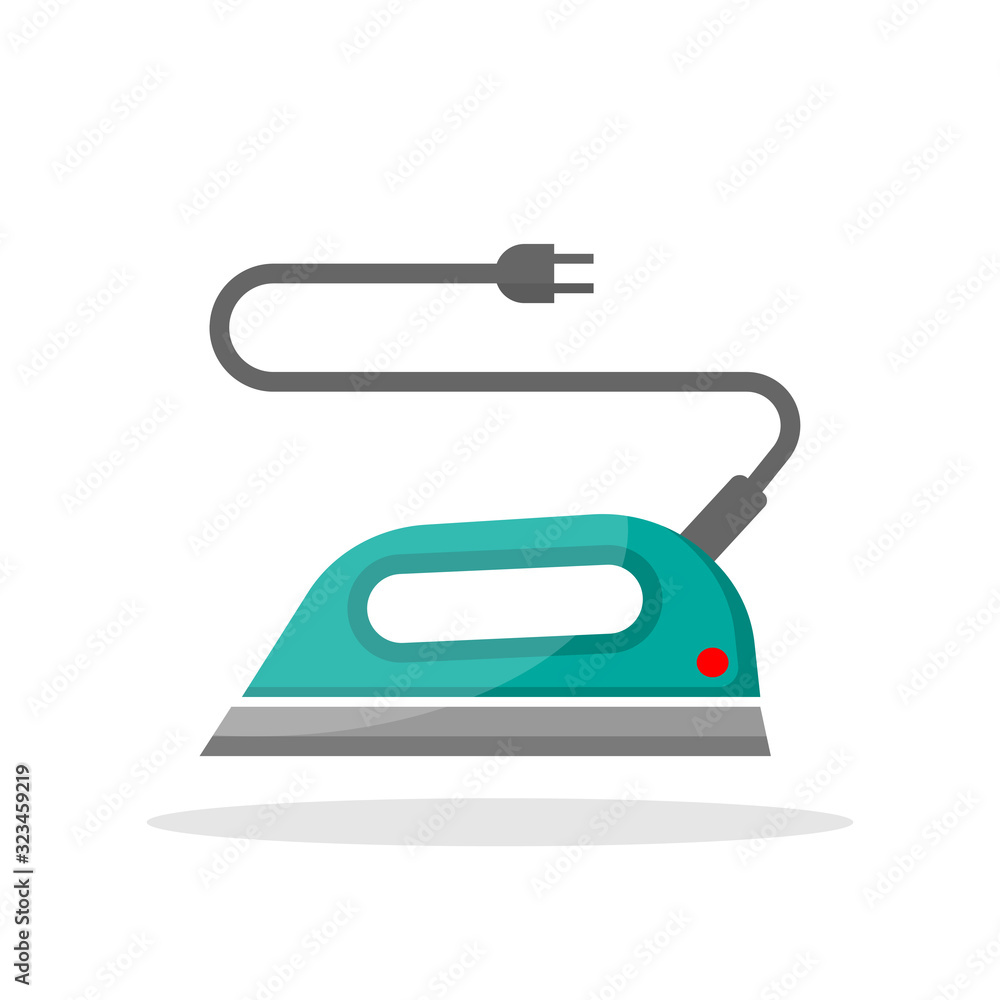 Iron flat icon design on white background Iron flat icon design on white background