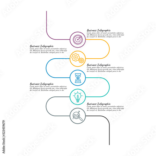 Presentation business infographic template with 3, 4, 5, 6 options. Vector illustration.