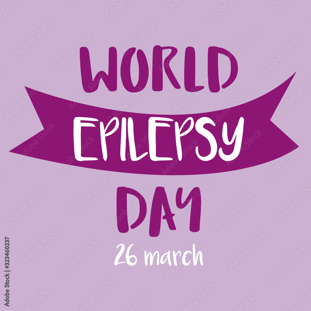 Purple world day of epilepsy awareness. Epilepsy solidarity symbol. Perfect for badges, banners,  flyers, social campaign, charity events on epilepsy problem. Healthcare, medical concept.. Vector 