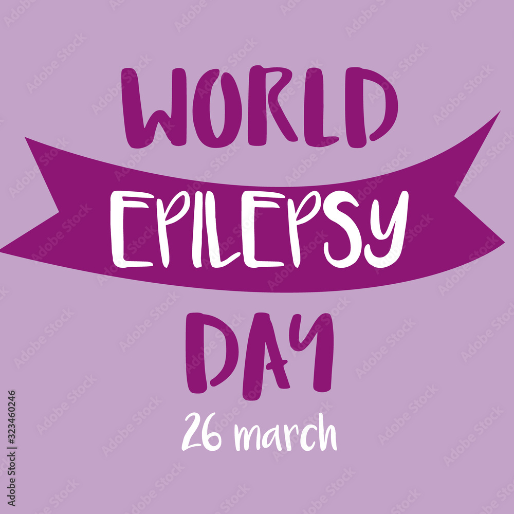 Purple world day of epilepsy awareness. Epilepsy solidarity symbol. Perfect for badges, banners,  flyers, social campaign, charity events on epilepsy problem. Healthcare, medical concept.