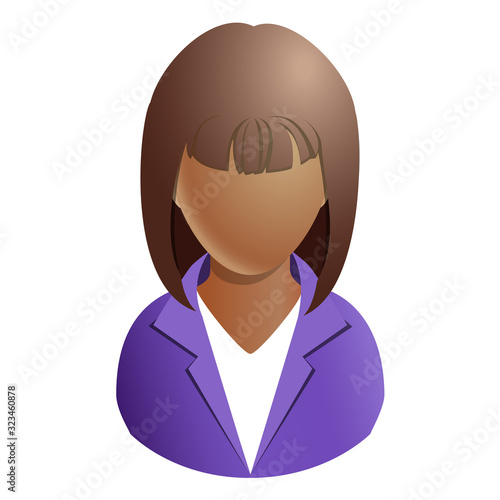 Girl or kid avatar icon of child isolated on white background. Vector illustration