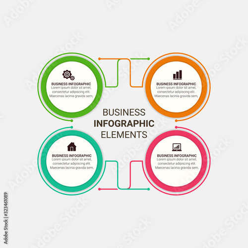 Presentation business infographic template with 3, 4, 5, 6 options. Vector illustration.