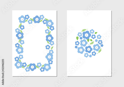 Wallpaper Mural Nemophila Illustration, Frame, Postcard Set Torontodigital.ca