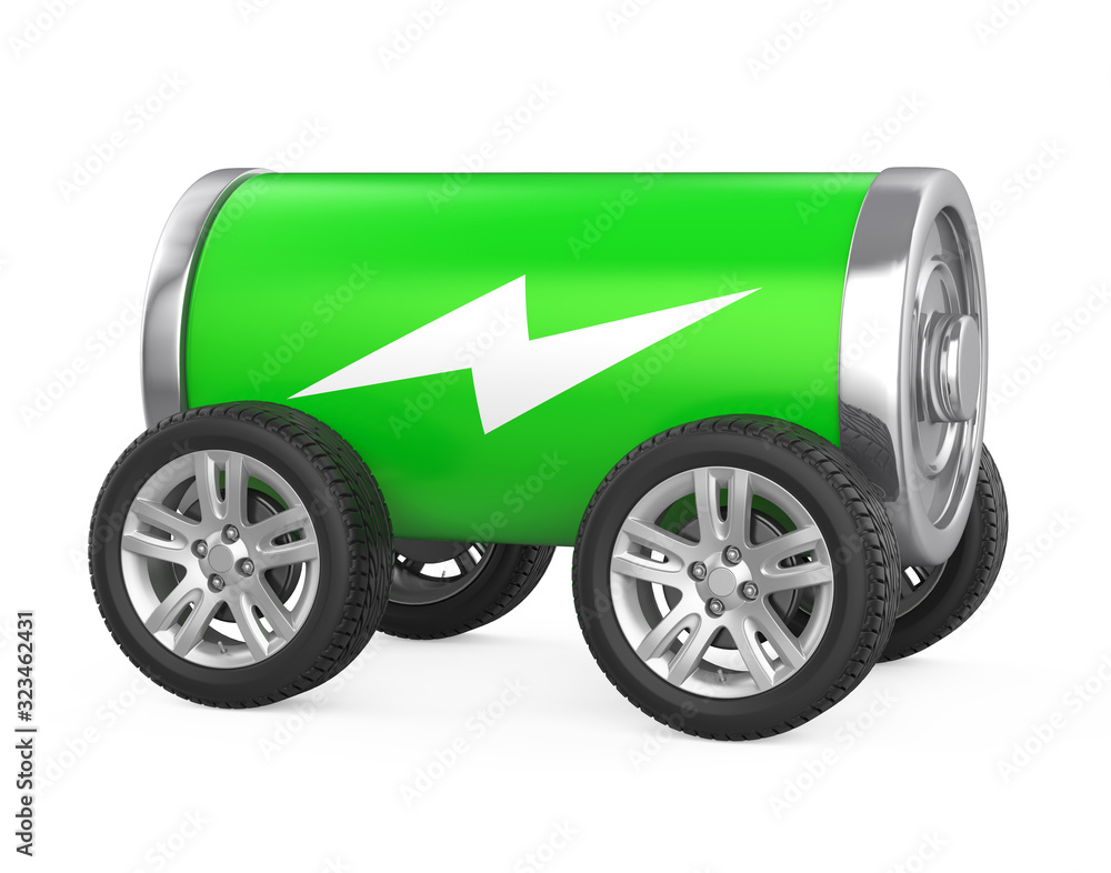 Battery with Wheels Isolated