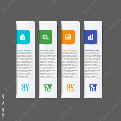 Presentation business infographic template with 3, 4, 5, 6 options. Vector illustration.