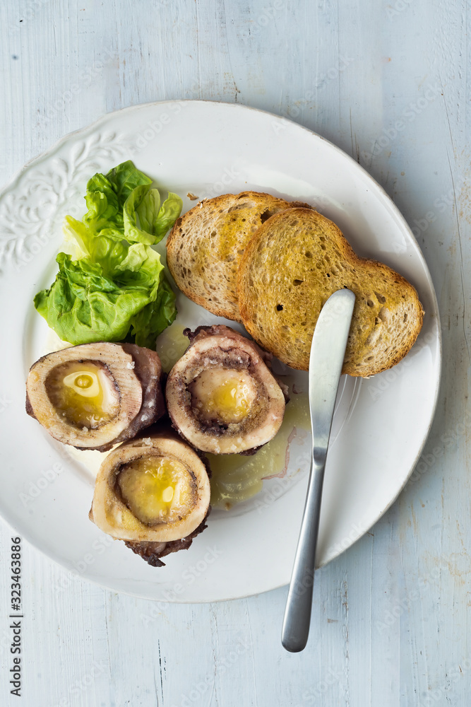 rustic english bone marrow toast