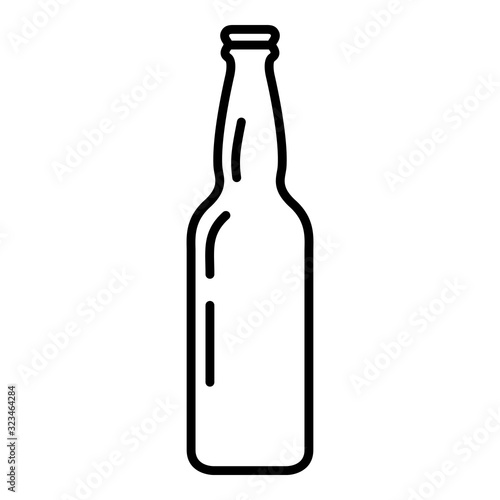 Vector Outline Glass Beer Bottle Icon
