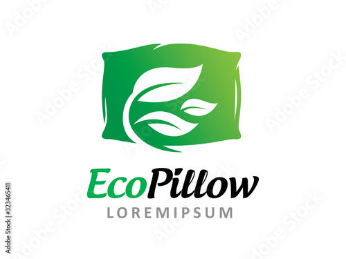 Eco pillow logo template design, icon, symbol