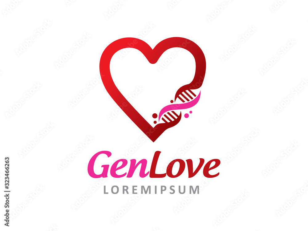 Science love logo template design, icon, symbol