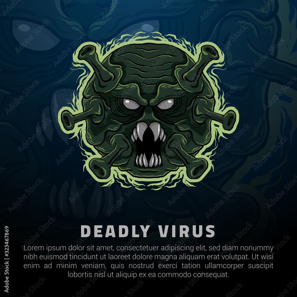 Deadly virus logo illustration