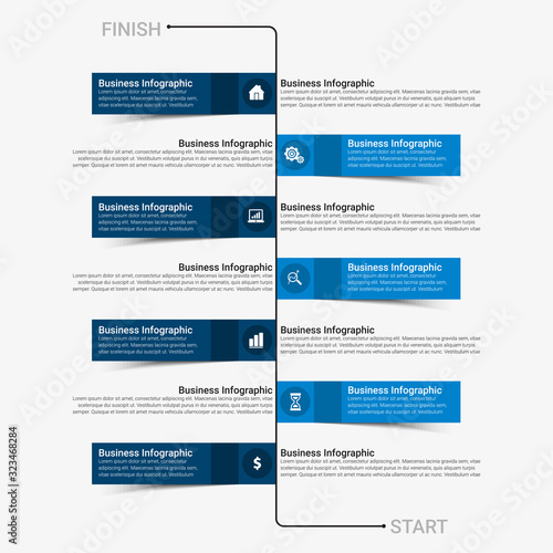 Presentation business infographic template with 3, 4, 5, 6 options. Vector illustration.
