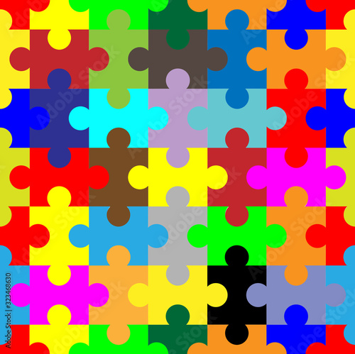 Jigsaw Seamless Pattern Background