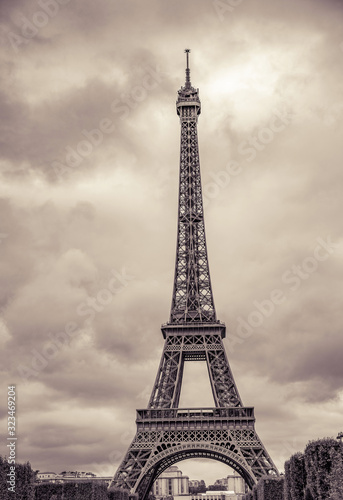 Fototapeta Naklejka Na Ścianę i Meble -  The Eiffel Tower. Vintage photo processing. Paris France