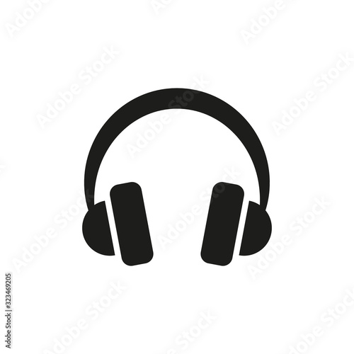 Headphones icon on white background.