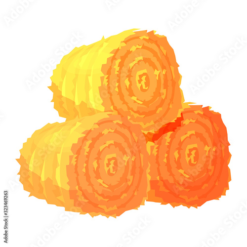 Three round hay bales or rolls illustration