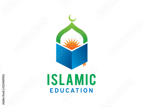 Islamic education logo template design, icon, symbol