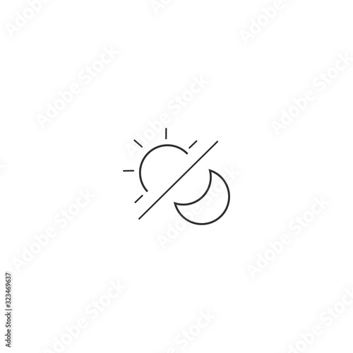 day and night vector line icons
