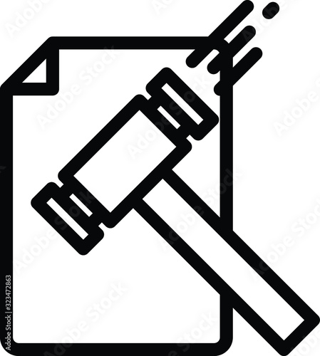 Penalty icon, Thin line vector icon