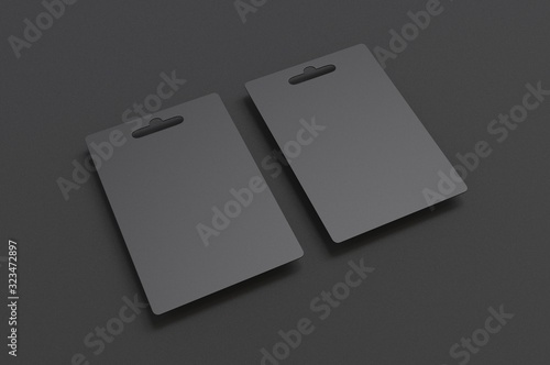 Blank gift card for branding, 3d render illustration.