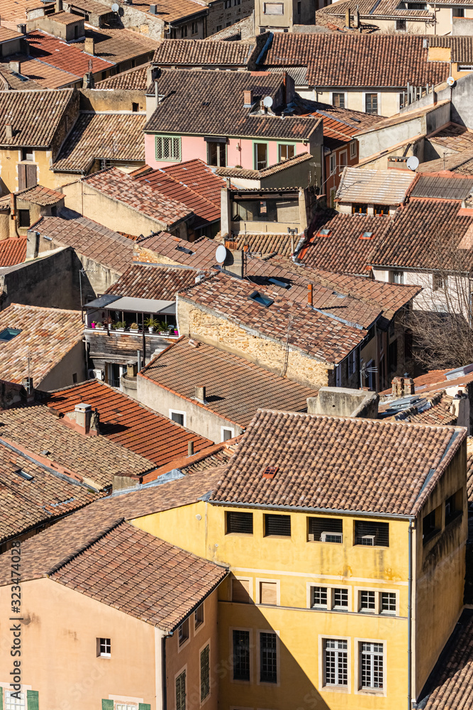 roofs of the city of Orange in the south of France